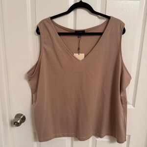 NYDJ Tan V-Neck Tank Top
